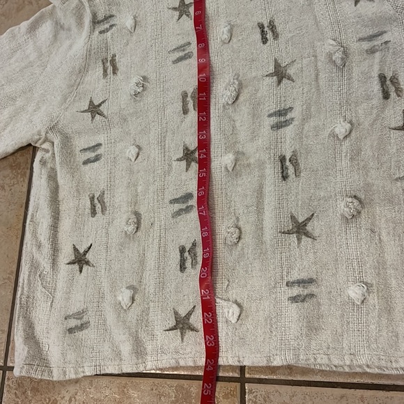VTG Bread Staley Gretzinger Hand-painted Boxy Linen Blend Short‎ Sleeve, Sz L - Picture 9 of 10